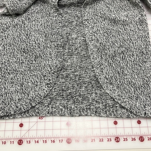 H&M Boho/Office Chunky Knit Black/White 3/4 SLV Round Hem Open Front Cardigan S - Picture 7 of 14